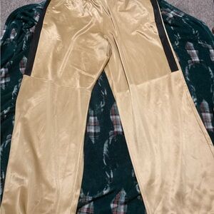 Men's Tan Pants with Black Stripe